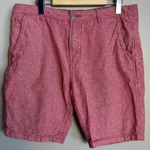 KOLBY Men's Red Chino Casual Walking Shorts 100% Cotton Size 33 Vacation Resort